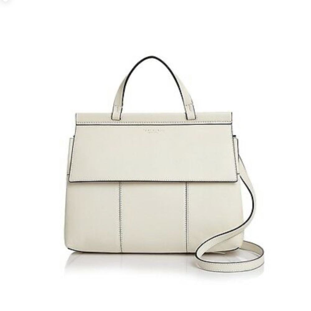TORY BURCH Ivory Leather Top Handle Satchel Bag - Picture 4 of 7